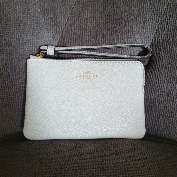 Coach Handbags - Coach Chalk Colored Corner Zip Wristlet Pouch - NWT
